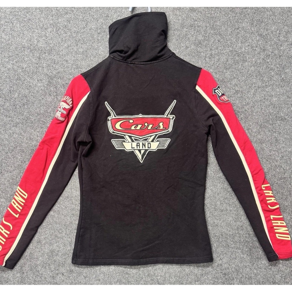 Disney Parks Cars Land Racing Jacket Women's S Black Red Pixar Full Zip